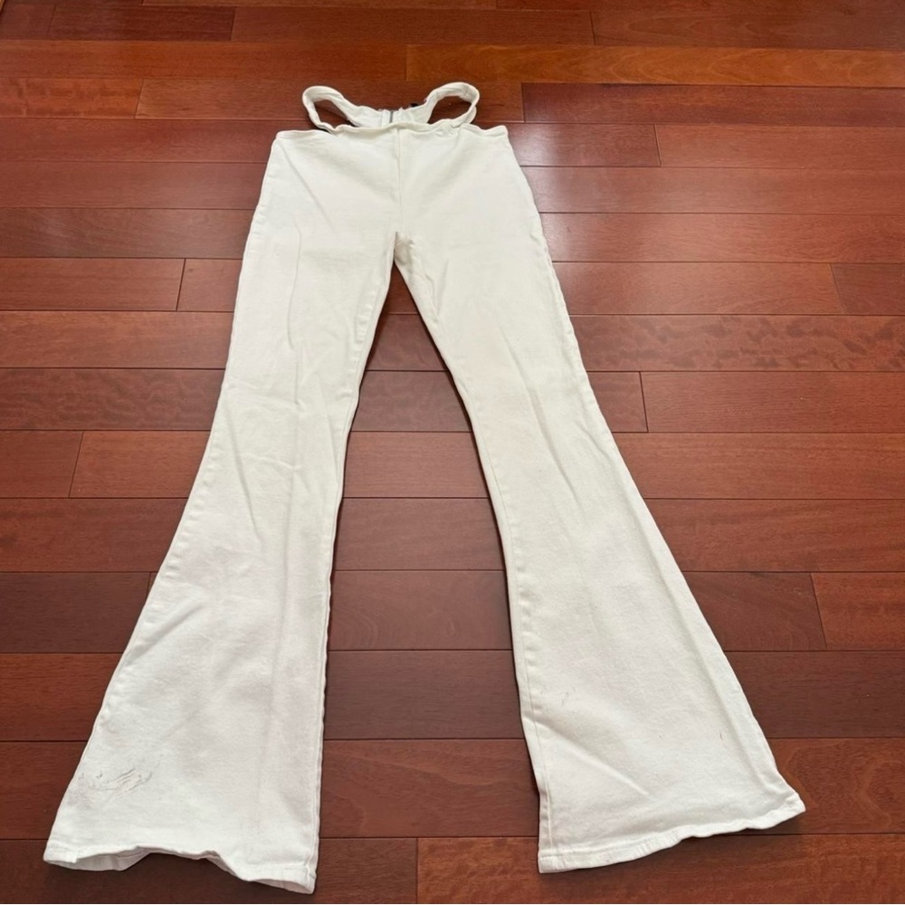Edikted Flared White Jeans
